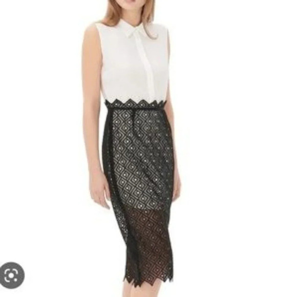 Sandro Lace Overlay Midi Dress Size 2 EUC - Picture 1 of 5